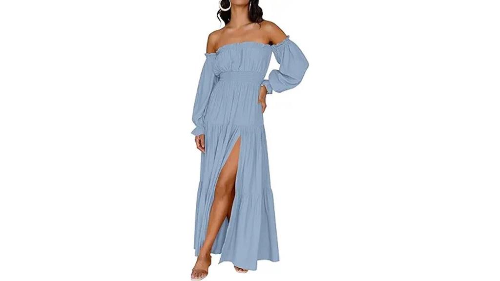 boho off shoulder maxi