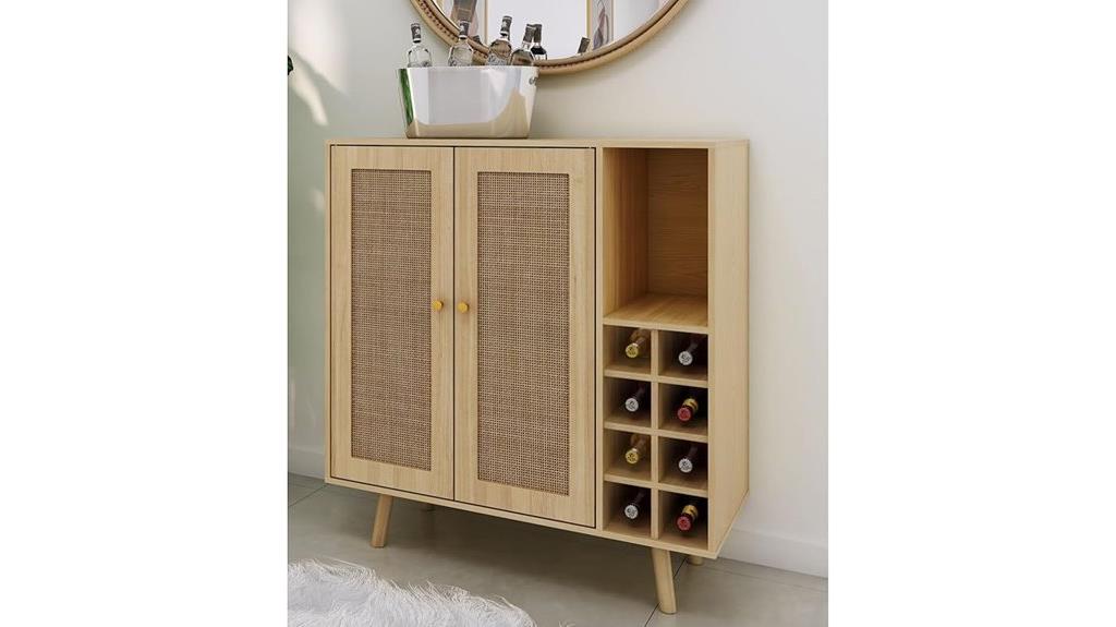 boho rattan bar cabinet