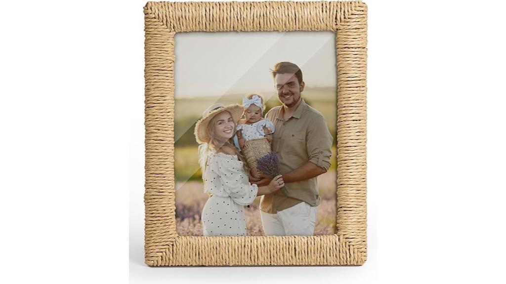 boho rattan photo frame