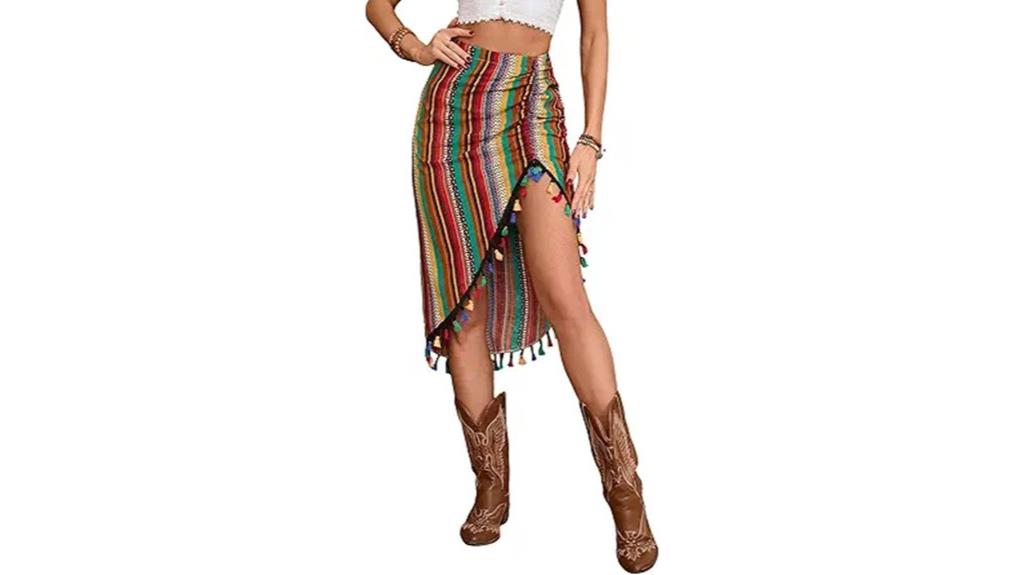 boho tassel skirt