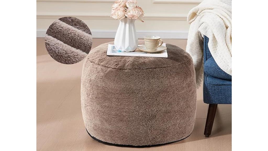 brown round pouf