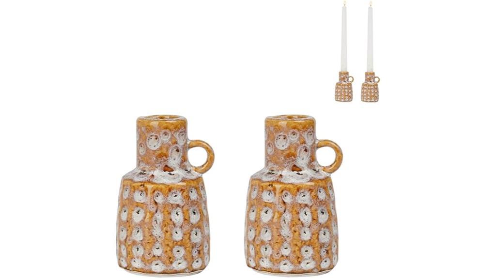 ceramic taper candle holders