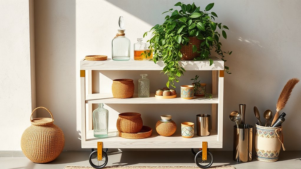 chic boho bar carts