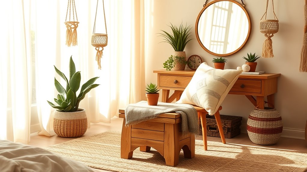 chic boho vanity seating