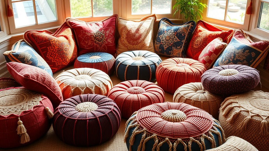 chic comfortable boho poufs