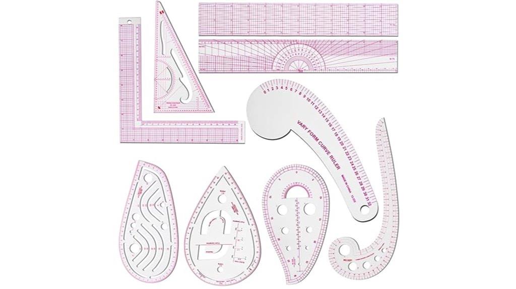 clear metric sewing rulers