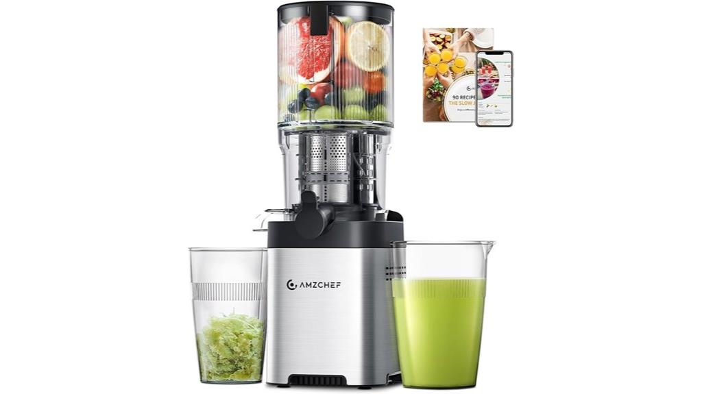 cold press juicer with large feed