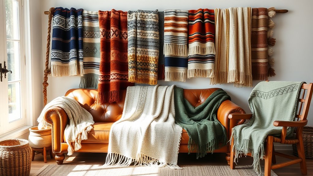 cozy boho throw blankets