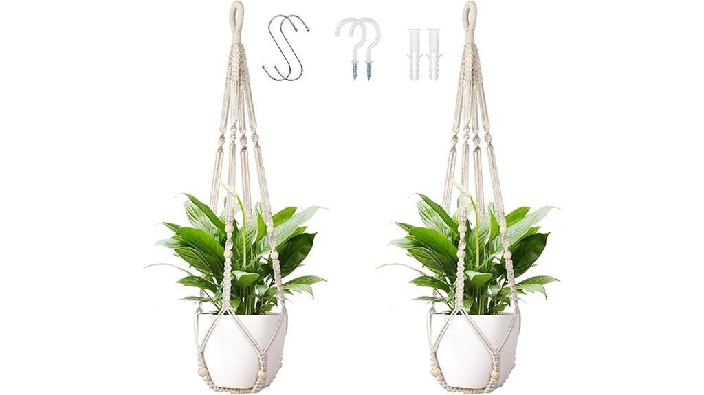 dual indoor macrame hangers