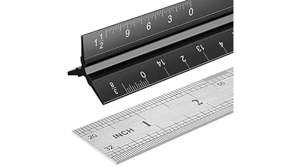 dual scale architectural rulers