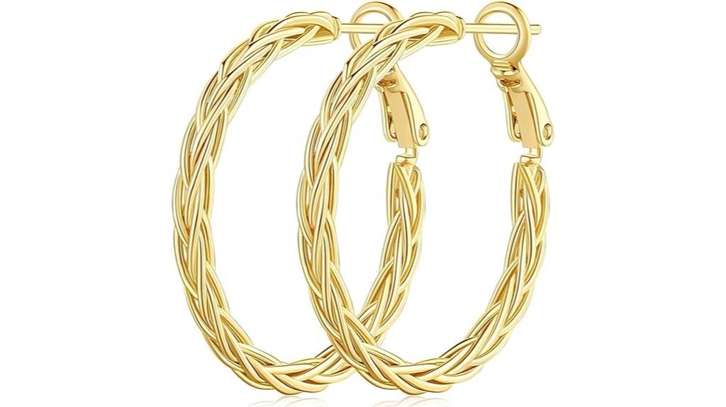 elegant 14k gold hoops