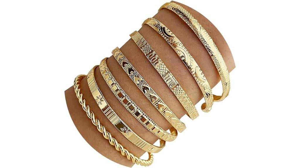 elegant gold bangle bracelets