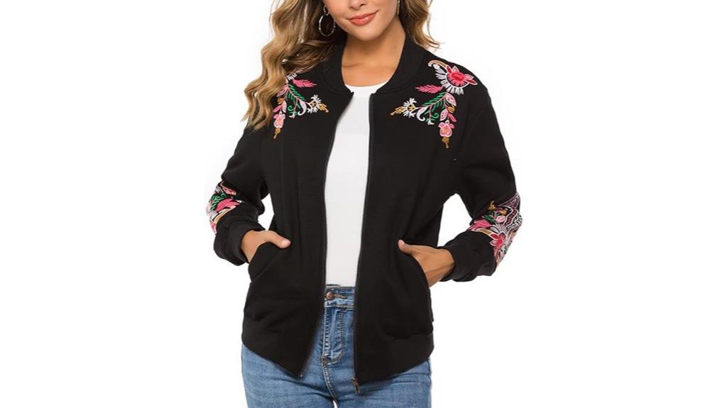 embroidered floral boho sweatshirt