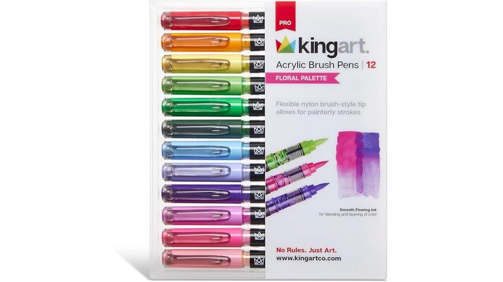 flexible floral acrylic pens