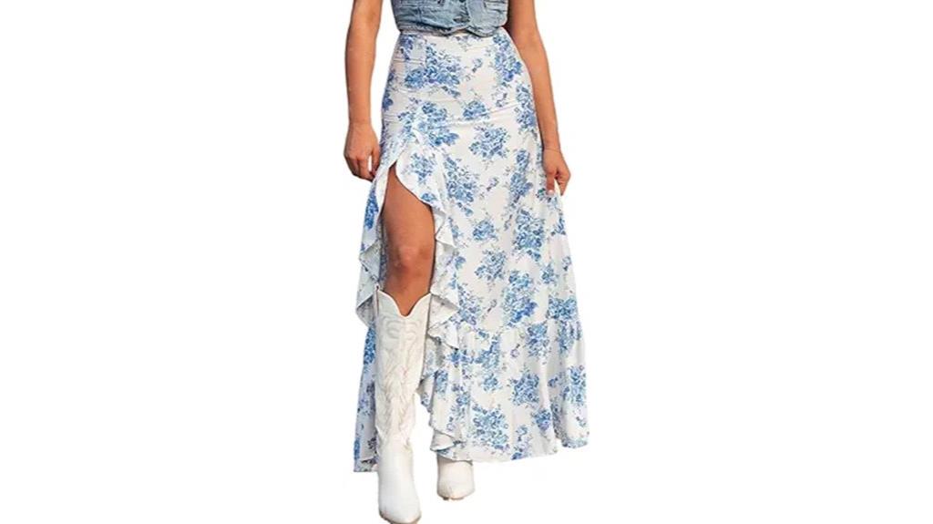 floral summer maxi skirt