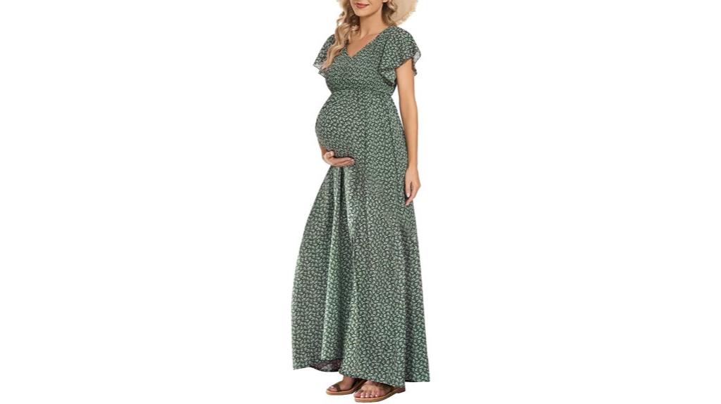 floral v neck maternity dress