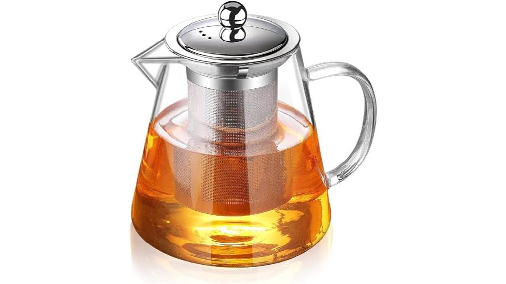 glass tea pot with infuser