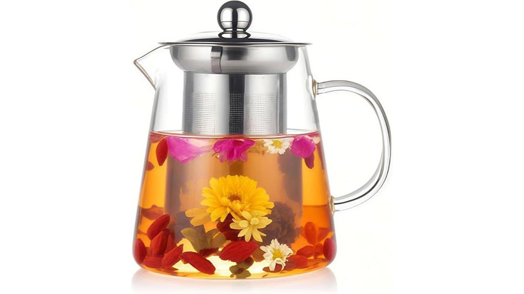 glass teapot with infuser