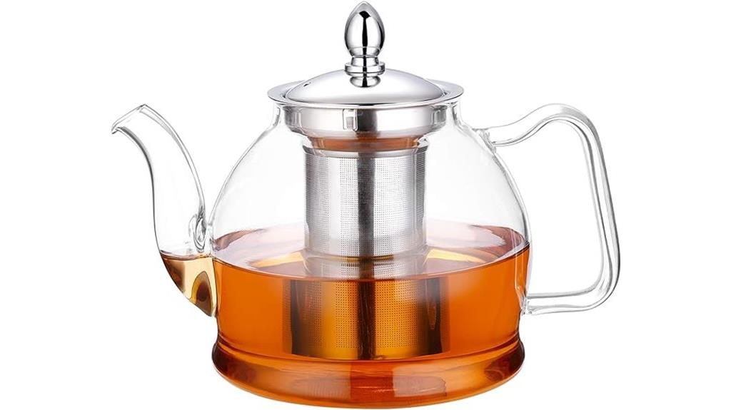 glass teapot with infuser
