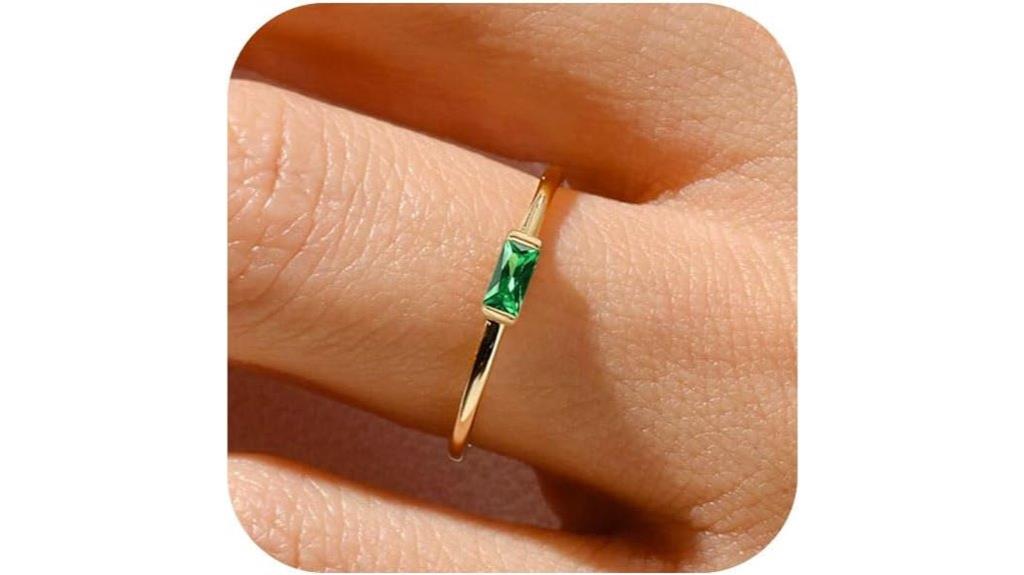 gold plated emerald ring
