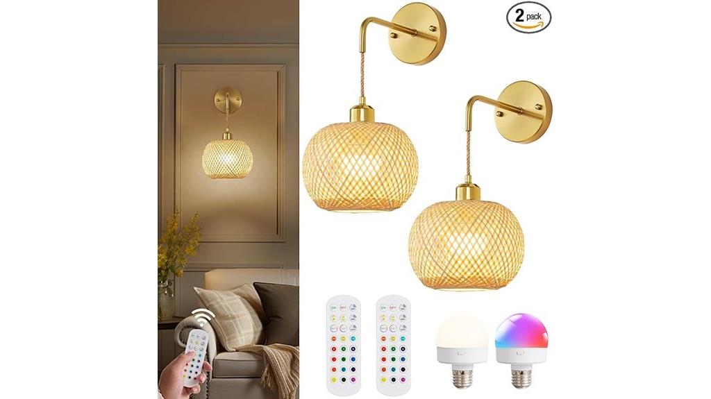 gold wall sconces remote