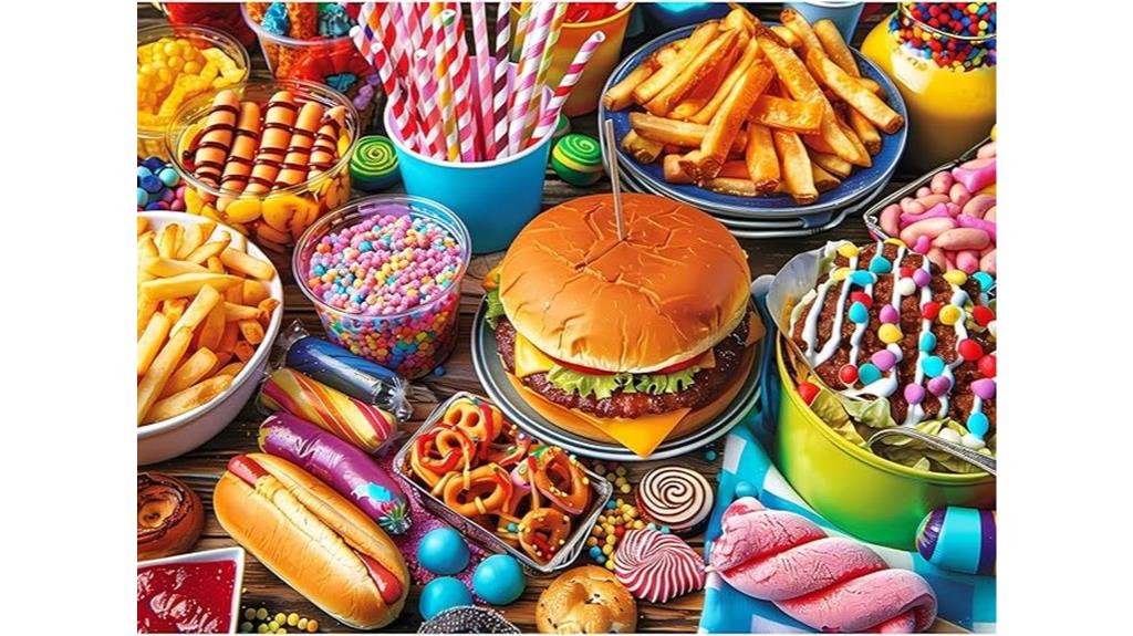 hamburger themed 500 piece puzzle