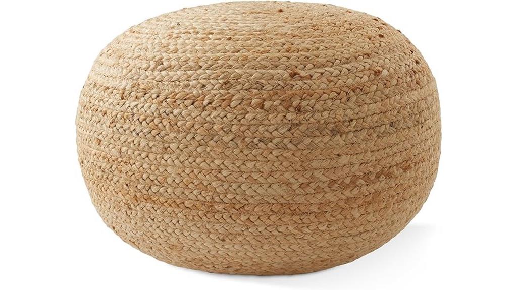 hand braided jute ottoman