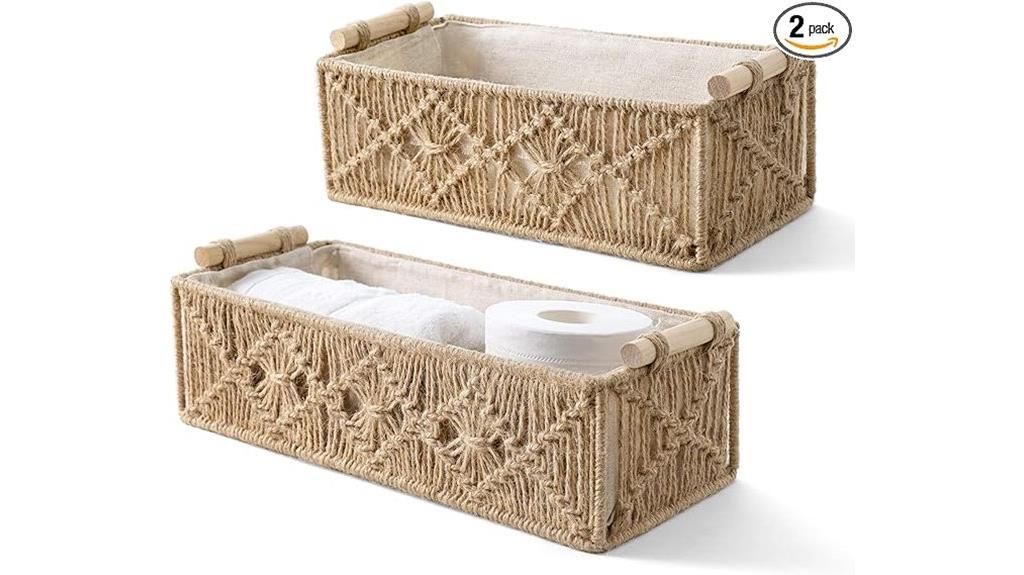 handcrafted natural storage baskets