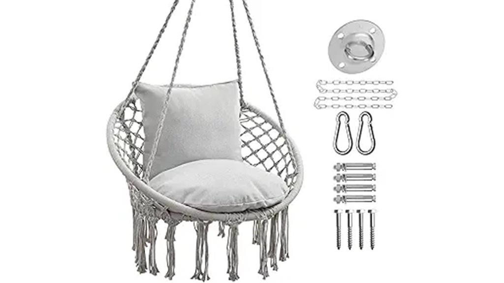 hanging macrame swing chair