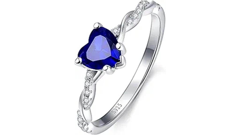 heart shaped silver ring