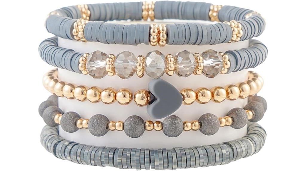 heishi bead stretch bracelet