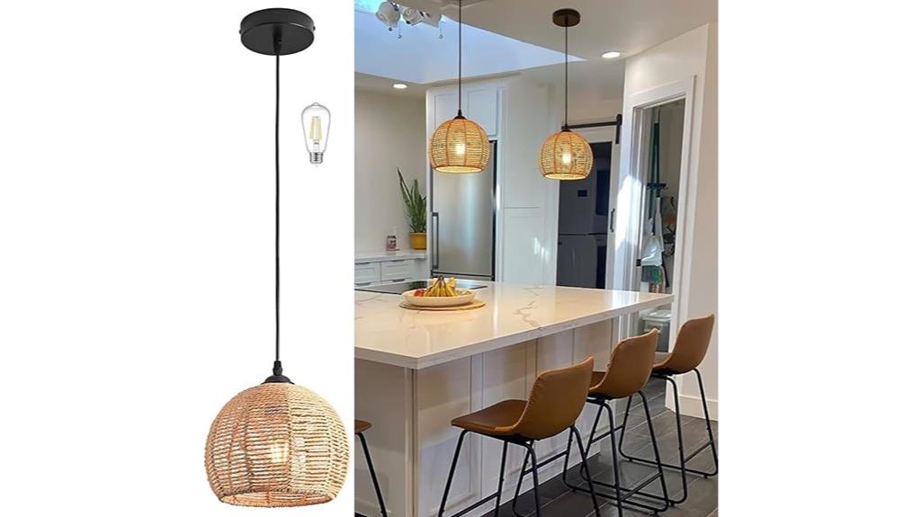 hemp woven pendant light