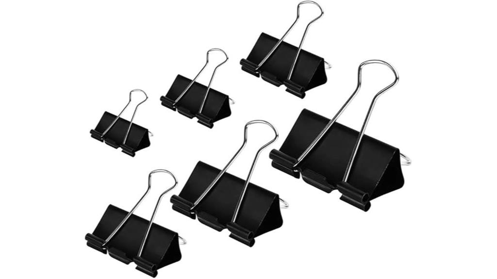 hundred assorted binder clips