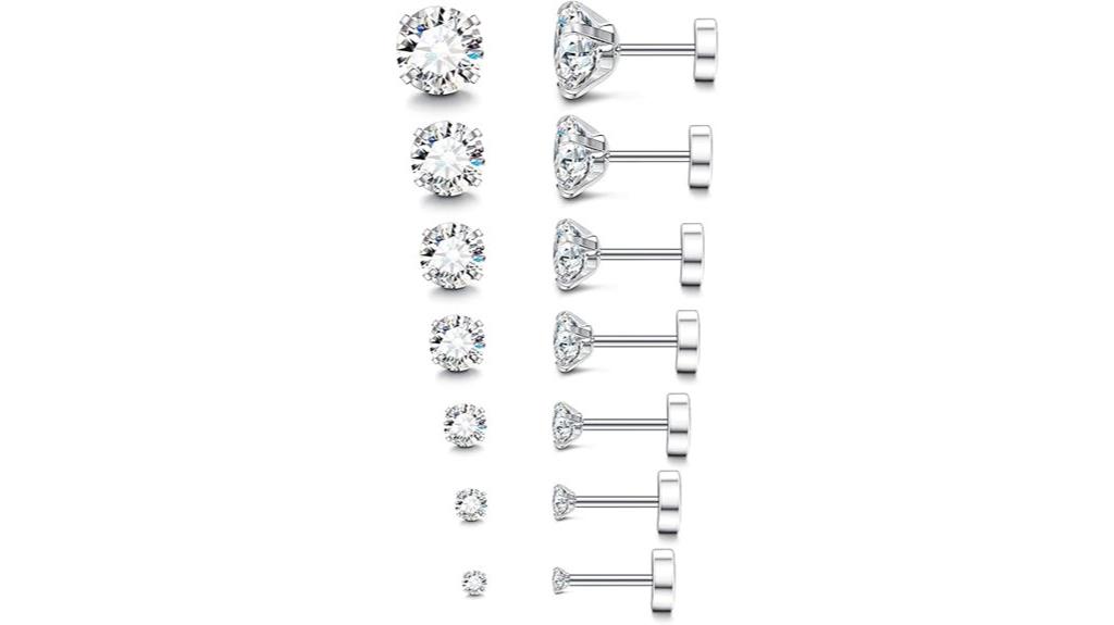 hypoallergenic silver flat earrings