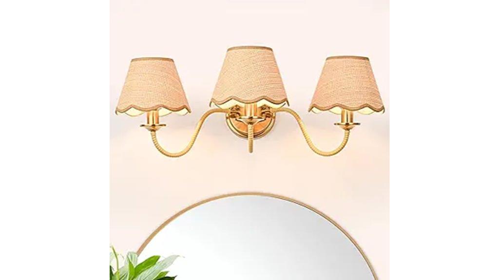 industrial rattan bathroom light