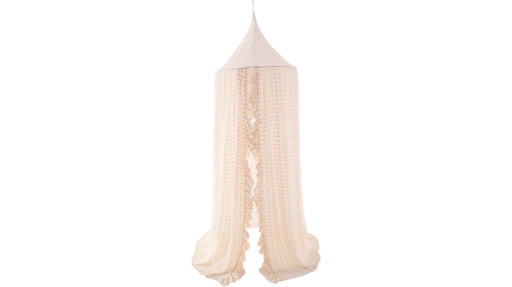 lace chiffon pom canopy
