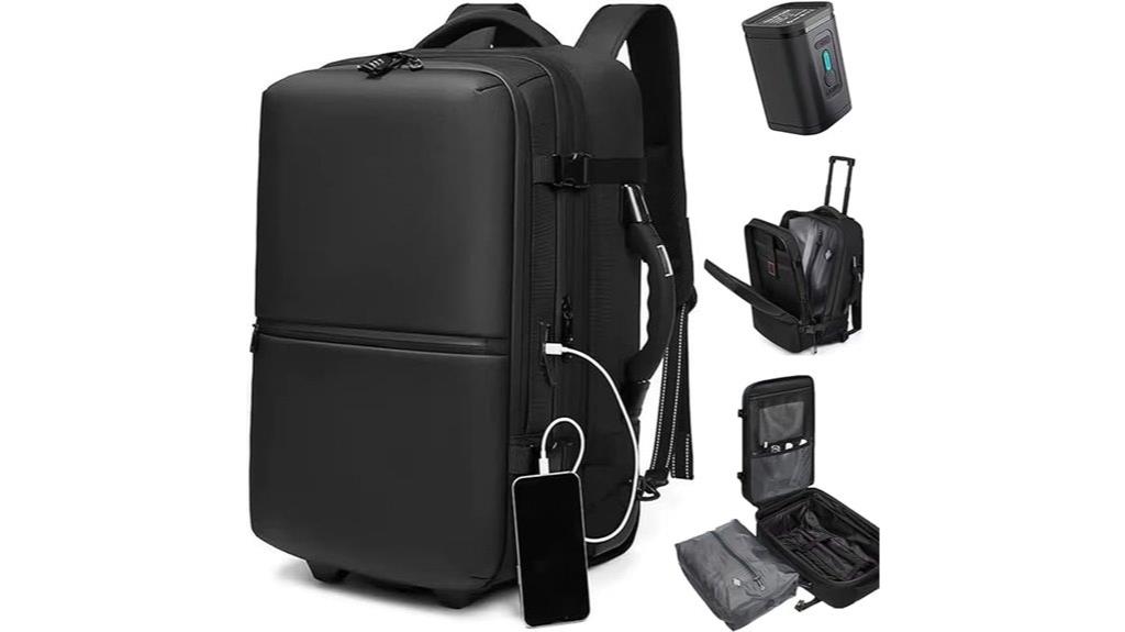 large capacity rolling backpack
