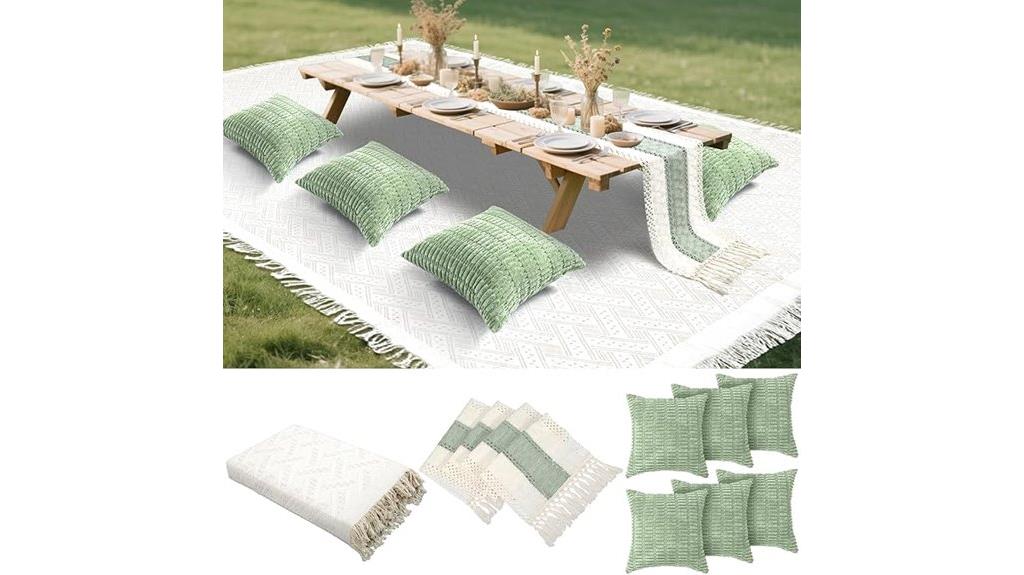 large green boho blanket