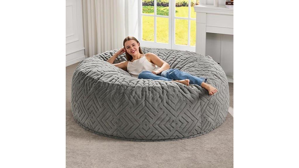 large grey adult bean bag