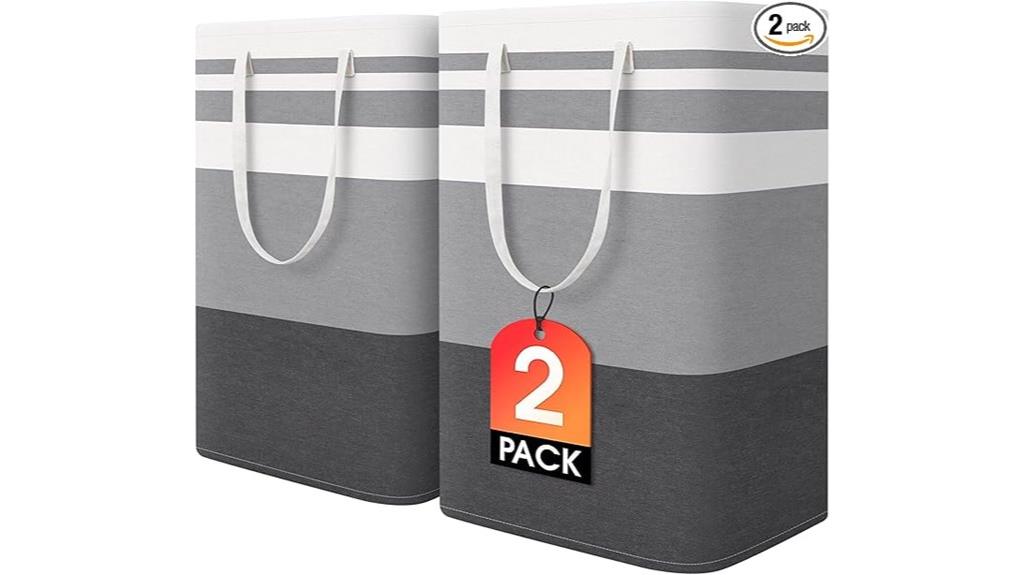 large grey laundry baskets