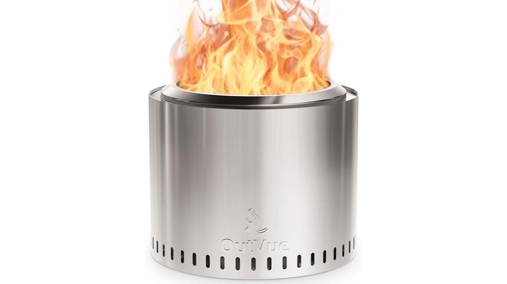 large stainless smokeless firepit