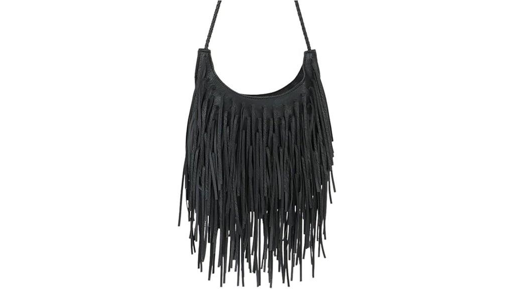 leather fringe women s bag