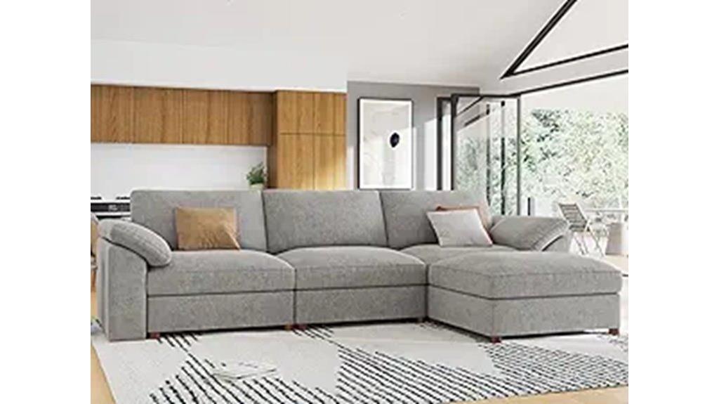 light gray modular sofa