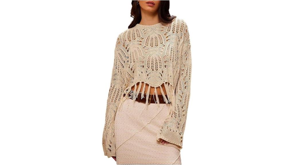 lightweight crochet sweater women