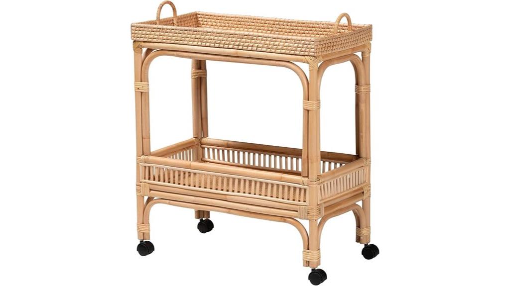 lombok rattan wine cart