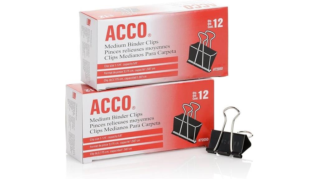medium black binder clips