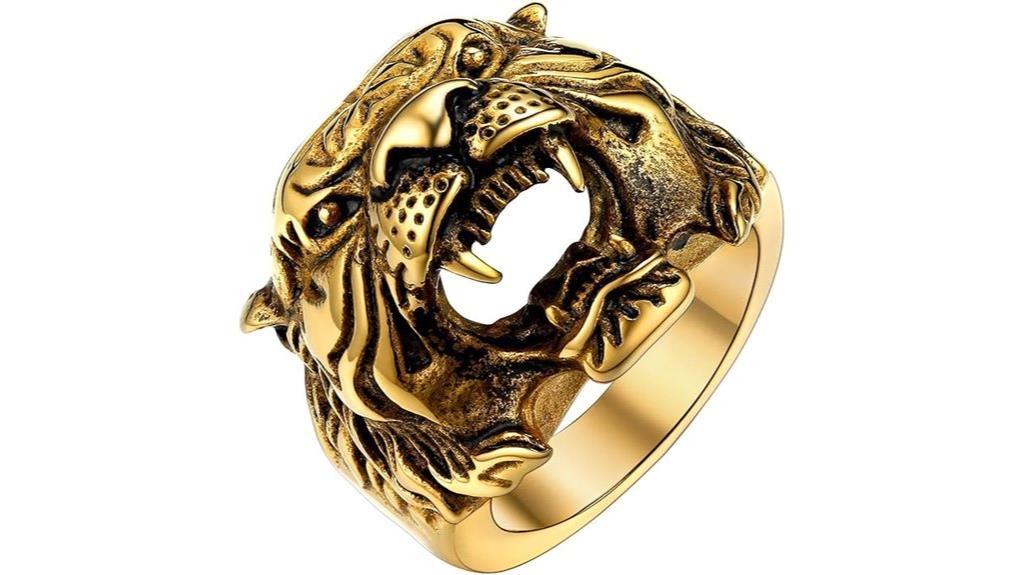 men s animal head rings