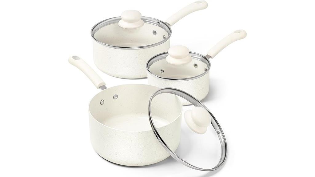 michelangelo nonstick sauce pan set