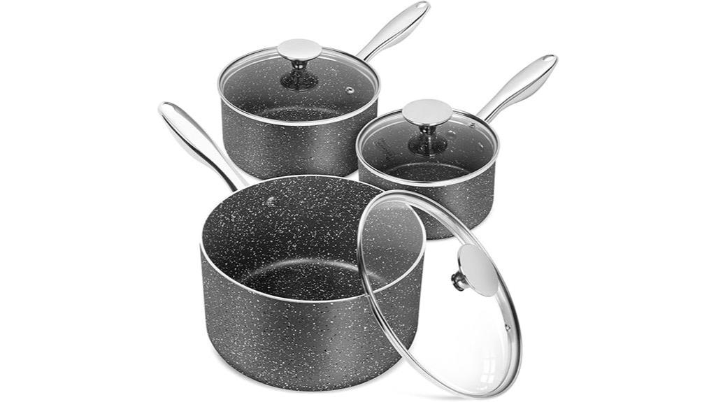 michelangelo nonstick saucepan set