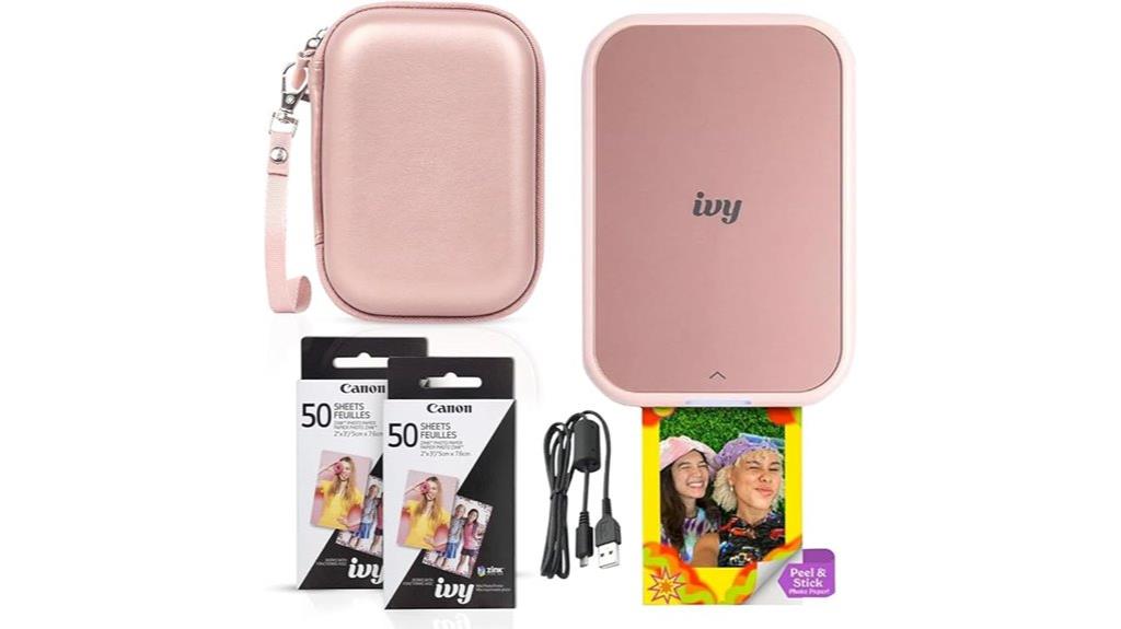 mini pink photo printer